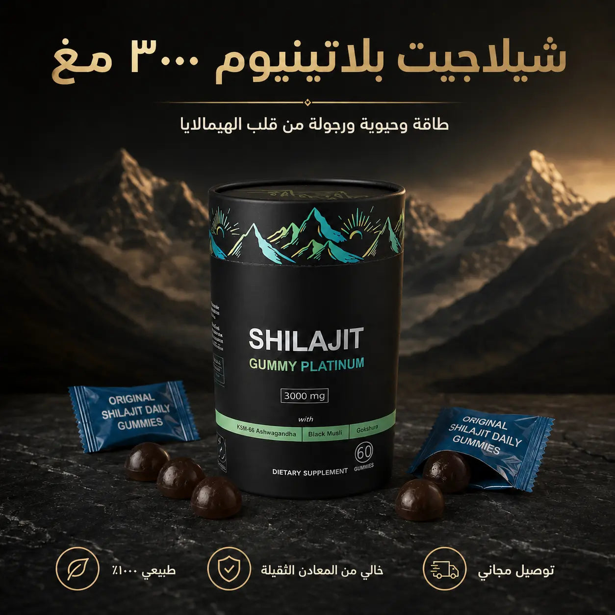 علكات شيلاجيت الهمالايا الأصلي – ٣٠٠٠ مغ
